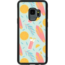 Samsung Galaxy S9 Case Hülle - Silikon schwarz Summer 2025 Pattern citron