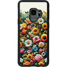 Samsung Galaxy S9 Case Hülle - Silikon schwarz Sommer Blumenmuster