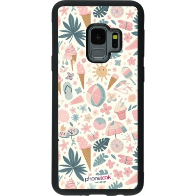 Samsung Galaxy S9 Case Hülle - Silikon schwarz Sommer Pink Muster