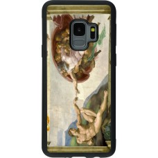 Samsung Galaxy S9 Case Hülle - Silikon schwarz Kunstbild - Die Erschaffung Adams - Michelangelo