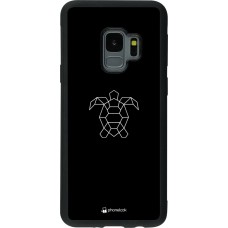 Hülle Samsung Galaxy S9 - Silikon schwarz Turtles lines on black