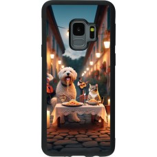Samsung Galaxy S9 Case Hülle - Silikon schwarz Valentin 2024 Hund & Katze Kerzenlicht