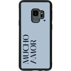 Samsung Galaxy S9 Case Hülle - Silikon schwarz Valentine 2024 mucho amor azul