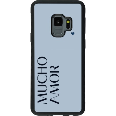 Samsung Galaxy S9 Case Hülle - Silikon schwarz Valentine 2024 mucho amor azul