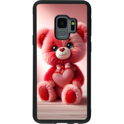 Samsung Galaxy S9 Case Hülle - Silikon schwarz Valentin 2024 Rosaroter Teddybär