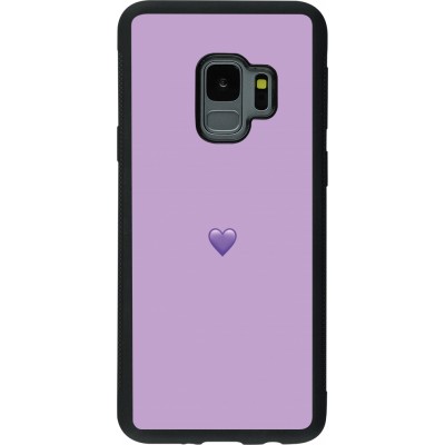 Samsung Galaxy S9 Case Hülle - Silikon schwarz Valentine 2023 purpule single heart