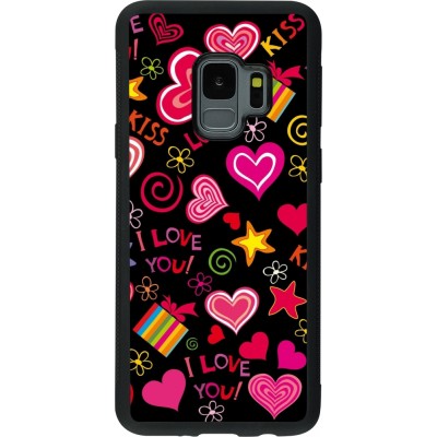 Samsung Galaxy S9 Case Hülle - Silikon schwarz Valentine 2023 love symbols