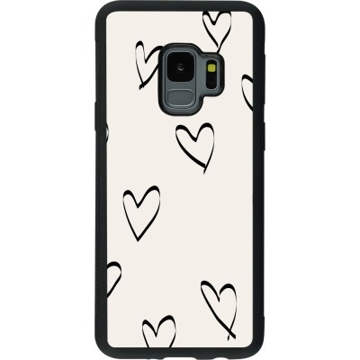 Samsung Galaxy S9 Case Hülle - Silikon schwarz Valentine 2023 minimalist hearts