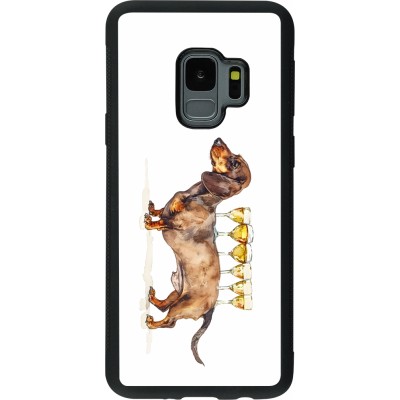 Samsung Galaxy S9 Case Hülle - Silikon schwarz Wine Teckel