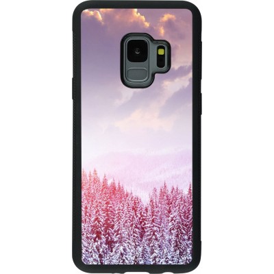 Samsung Galaxy S9 Case Hülle - Silikon schwarz Winter 22 Pink Forest