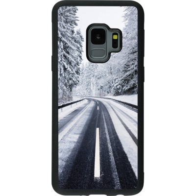 Samsung Galaxy S9 Case Hülle - Silikon schwarz Winter 22 Snowy Road