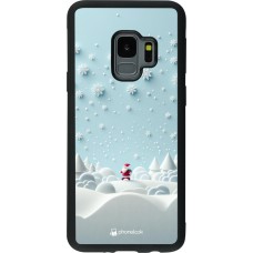 Samsung Galaxy S9 Case Hülle - Silikon schwarz Weihnachten 2023 Kleiner Vater Schneeflocke