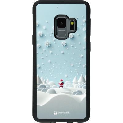 Samsung Galaxy S9 Case Hülle - Silikon schwarz Weihnachten 2023 Kleiner Vater Schneeflocke