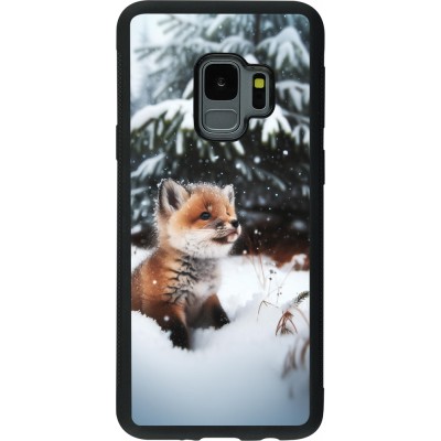 Samsung Galaxy S9 Case Hülle - Silikon schwarz Weihnachten 2023 Fuechslein Tanne
