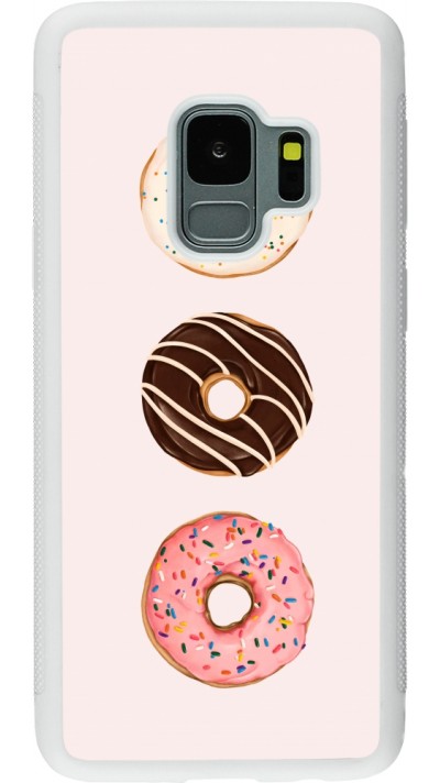 Samsung Galaxy S9 Case Hülle - Silikon weiss Spring 23 donuts