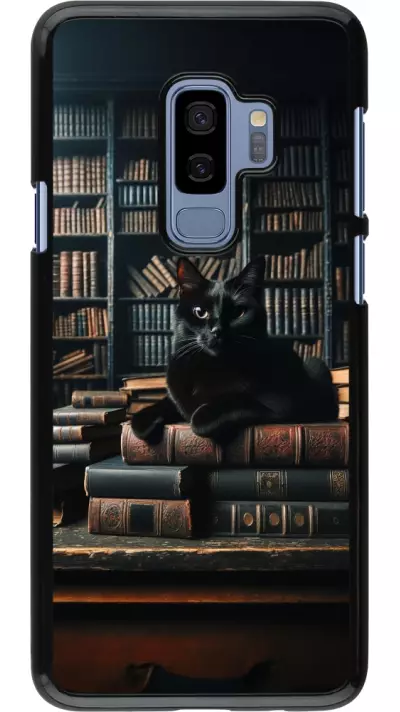 Samsung Galaxy S9+ Case Hülle - Katze Bücher dunkel