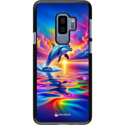 Samsung Galaxy S9+ Case Hülle - Glücklicher Regenbogen-Delfin