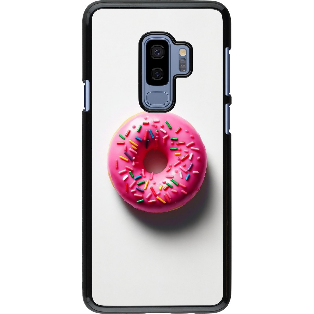 Samsung Galaxy S9+ Case Hülle - Weisser Hintergrund, pinker Donut