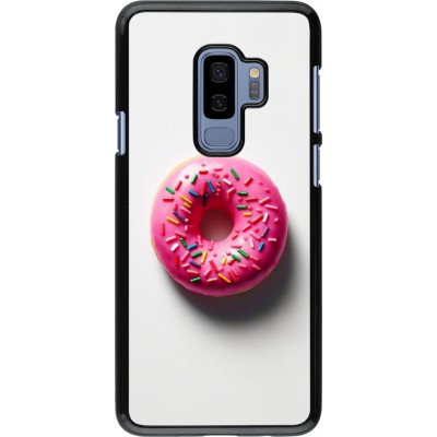 Samsung Galaxy S9+ Case Hülle - Weisser Hintergrund, pinker Donut
