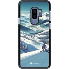 Samsung Galaxy S9+ Case Hülle - Snowboarder Berg