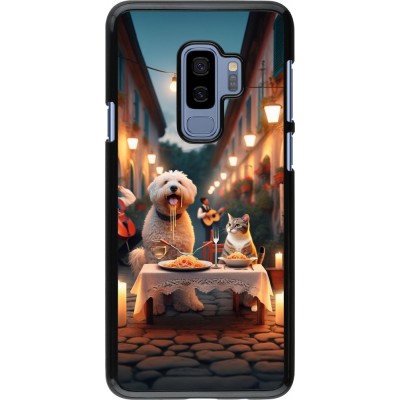 Samsung Galaxy S9+ Case Hülle - Valentin 2024 Hund & Katze Kerzenlicht