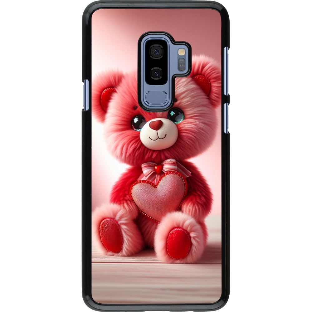Samsung Galaxy S9+ Case Hülle - Valentin 2024 Rosaroter Teddybär