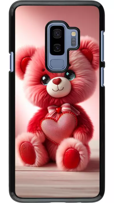 Samsung Galaxy S9+ Case Hülle - Valentin 2024 Rosaroter Teddybär