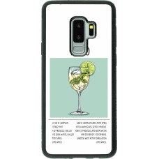 Samsung Galaxy S9+ Case Hülle - Silikon schwarz Cocktail Rezept Hugo
