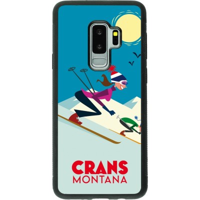 Samsung Galaxy S9+ Case Hülle - Silikon schwarz Crans-Montana Ski Downhill
