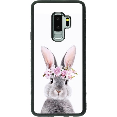 Samsung Galaxy S9+ Case Hülle - Silikon schwarz Easter 2023 flower bunny