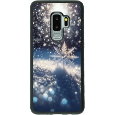Samsung Galaxy S9+ Case Hülle - Silikon schwarz Schneeflocke Solar Glanz