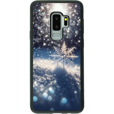 Samsung Galaxy S9+ Case Hülle - Silikon schwarz Schneeflocke Solar Glanz