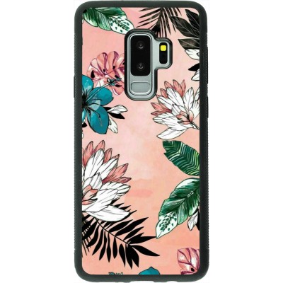 Samsung Galaxy S9+ Case Hülle - Silikon schwarz Flowers Artprint