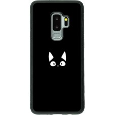 Hülle Samsung Galaxy S9+ - Silikon schwarz Funny cat on black