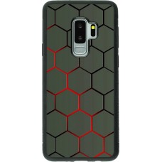 Hülle Samsung Galaxy S9+ - Silikon schwarz Geometric Line red