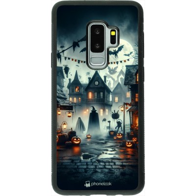 Samsung Galaxy S9+ Case Hülle - Silikon schwarz Halloween Spukstadt