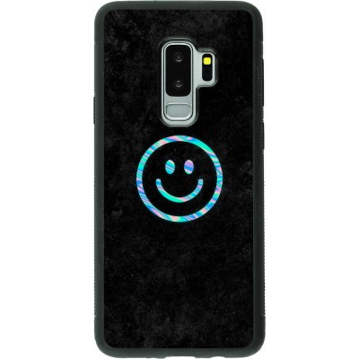 Samsung Galaxy S9+ Case Hülle - Silikon schwarz Happy smiley irisirt