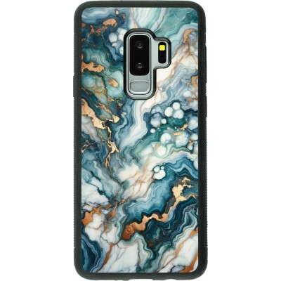 Samsung Galaxy S9+ Case Hülle - Silikon schwarz Grüner Blauer Goldener Marmor
