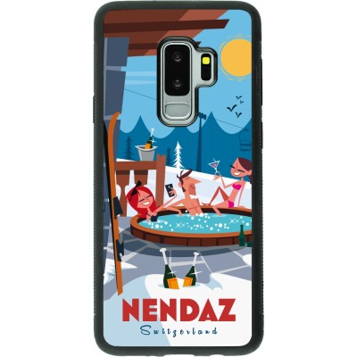 Samsung Galaxy S9+ Case Hülle - Silikon schwarz Nendaz Mountain Jacuzzi