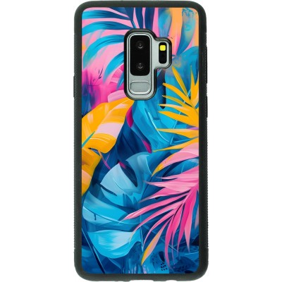 Samsung Galaxy S9+ Case Hülle - Silikon schwarz Palms Blue