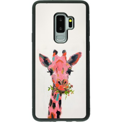 Samsung Galaxy S9+ Case Hülle - Silikon schwarz Pink Girafe Paint