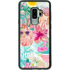 Samsung Galaxy S9+ Case Hülle - Silikon schwarz Preppy Collage Aloha