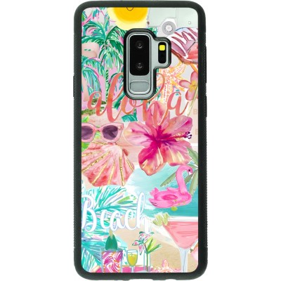 Samsung Galaxy S9+ Case Hülle - Silikon schwarz Preppy Collage Aloha