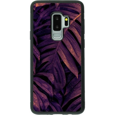 Samsung Galaxy S9+ Case Hülle - Silikon schwarz Purple Light Leaves