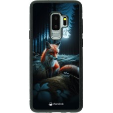Samsung Galaxy S9+ Case Hülle - Silikon schwarz Fuchs Mond Wald