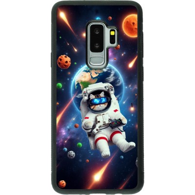 Samsung Galaxy S9+ Case Hülle - Silikon schwarz VR SpaceCat Odyssee