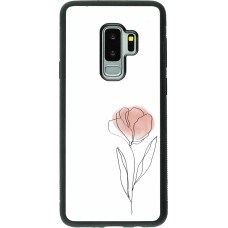 Samsung Galaxy S9+ Case Hülle - Silikon schwarz Spring 23 minimalist flower
