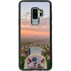 Samsung Galaxy S9+ Case Hülle - Silikon schwarz Cow with tulips Spring 2026