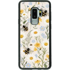 Coque Samsung Galaxy S9+ - Silicone rigide noir Pattern bees 2026