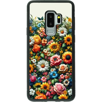 Samsung Galaxy S9+ Case Hülle - Silikon schwarz Sommer Blumenmuster